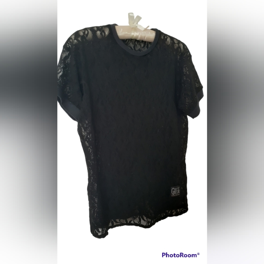 Black lace t-shirt